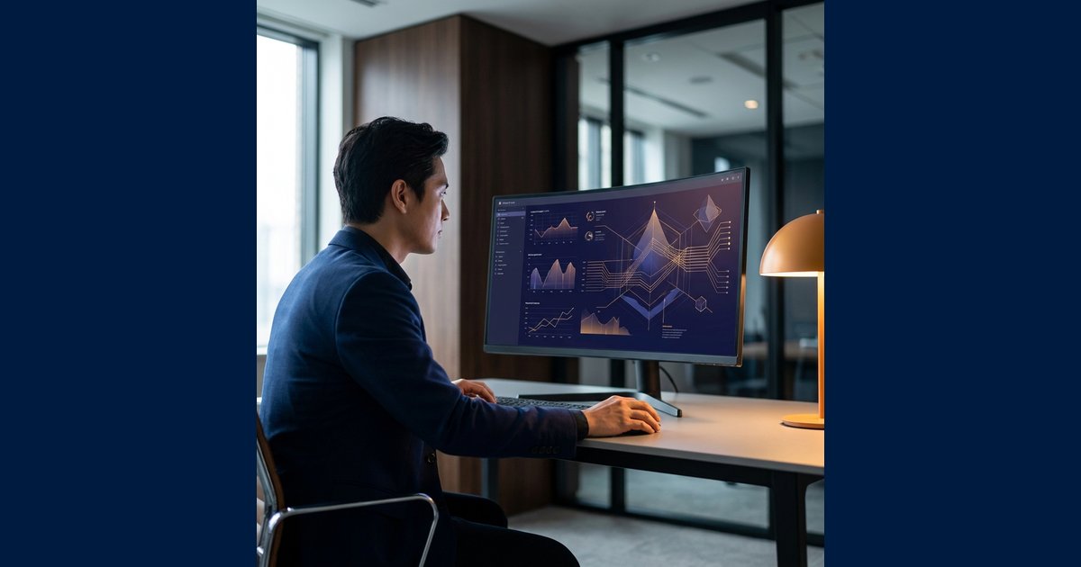 A partner operations manager working in a PRM dashboard on a monitor.