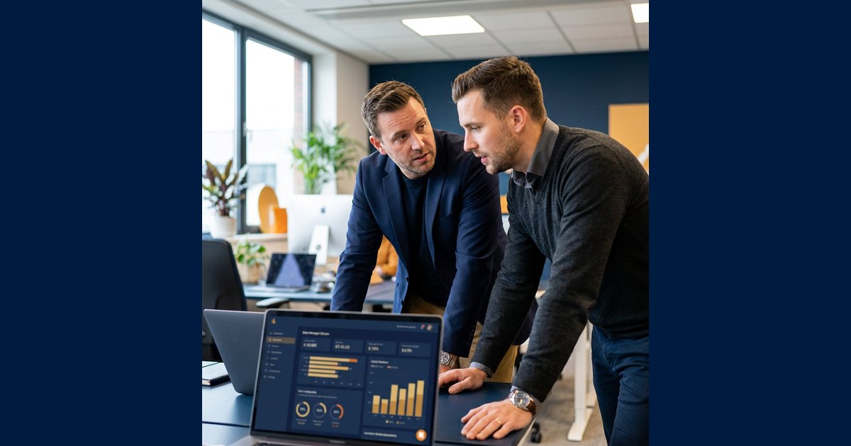 A frontline sales manager coaching a rep through a deal review.