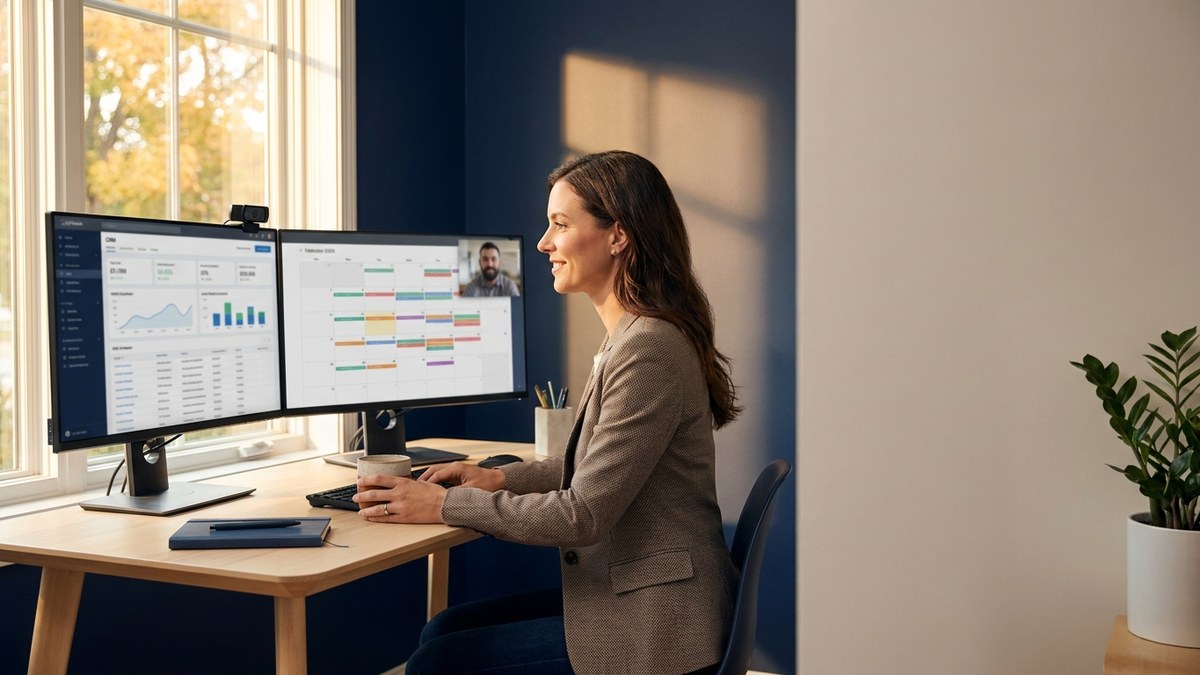 A co-sell alignment specialist coordinating a partner motion across two monitors.