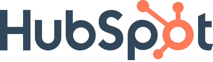 HubSpot logo with orange hub-and-spoke symbol