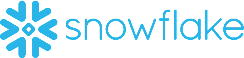 Snowflake logo: blue snowflake icon followed by the brand name 'snowflake' in blue.